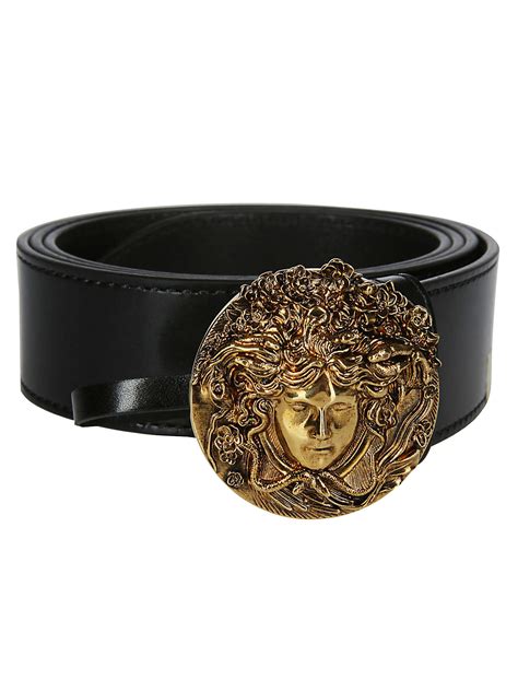 black versace medusa head belt|Versace Medusa buckle leather belt.